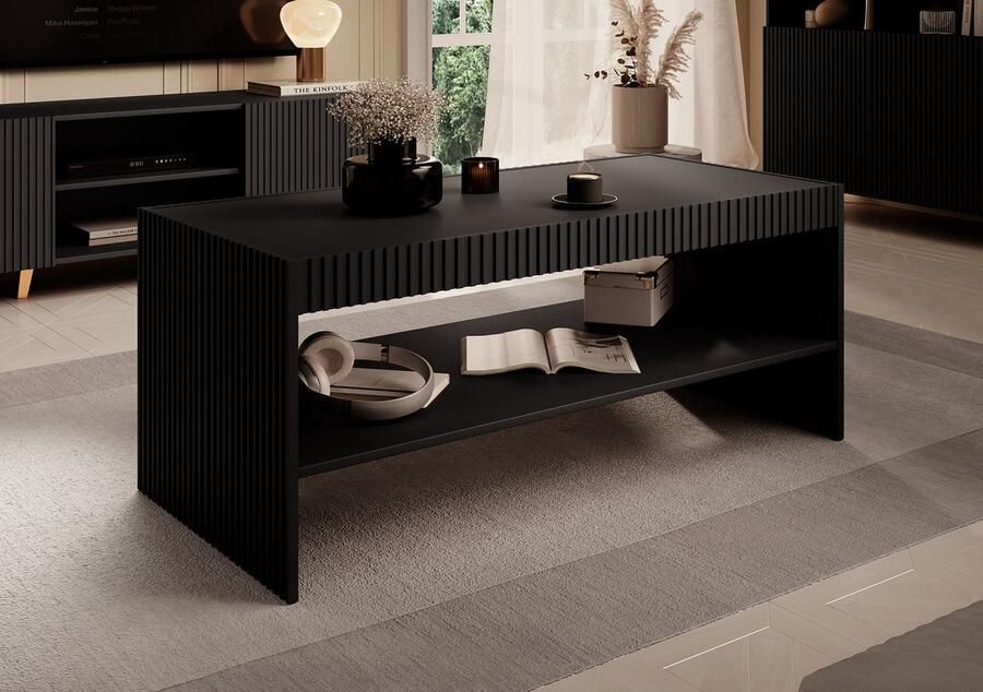 MEUBELLA Salontafel Palamos Mat zwart 120 cm