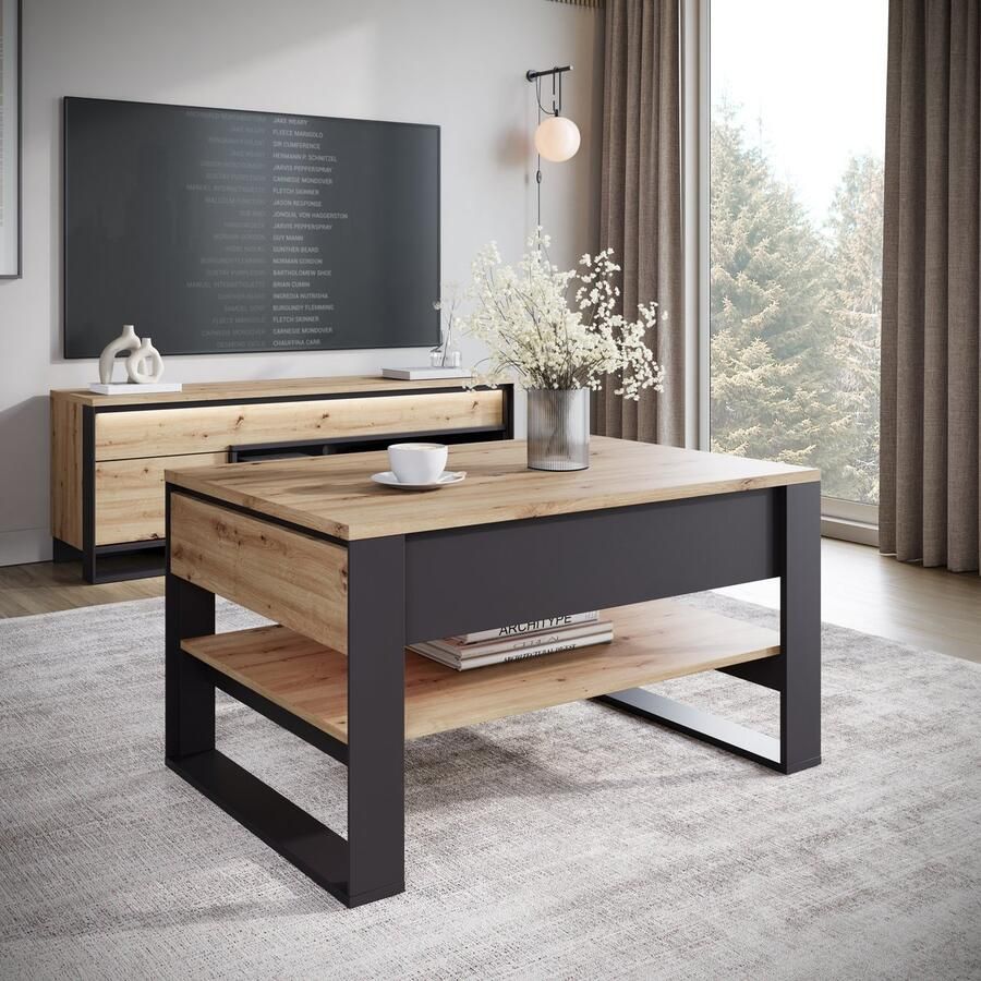 MEUBELLA Salontafel Quincy Eiken 100 cm