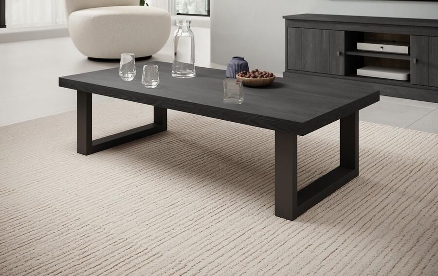 MEUBELLA Salontafel Vince Zwart eiken 130 cm