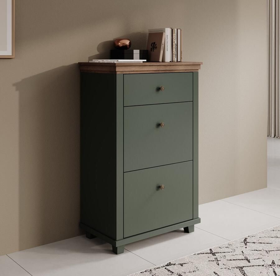 MEUBELLA Schoenenkast Eric Groen 71 cm 2 kleppen