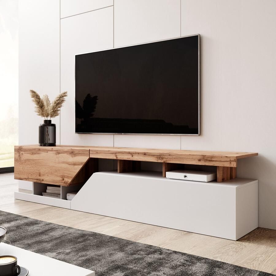 Meubella TV-Meubel Canberra Eiken Wit 200 cm