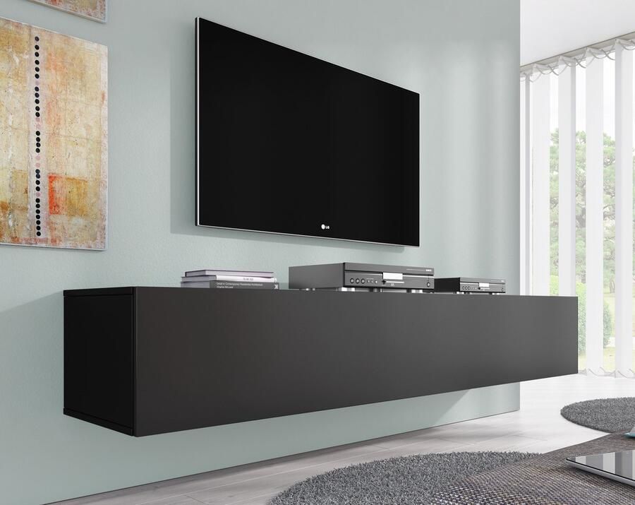 MEUBELLA TV-Meubel Flame XL Mat Zwart 180 cm - Foto 2