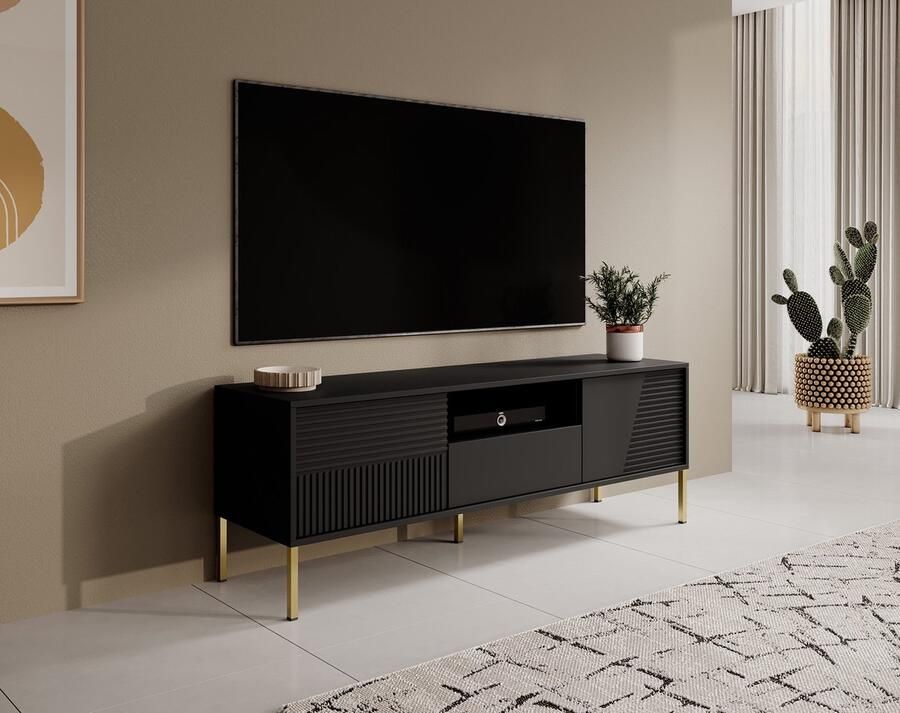 MEUBELLA TV-Meubel Davey Zwart 155 cm