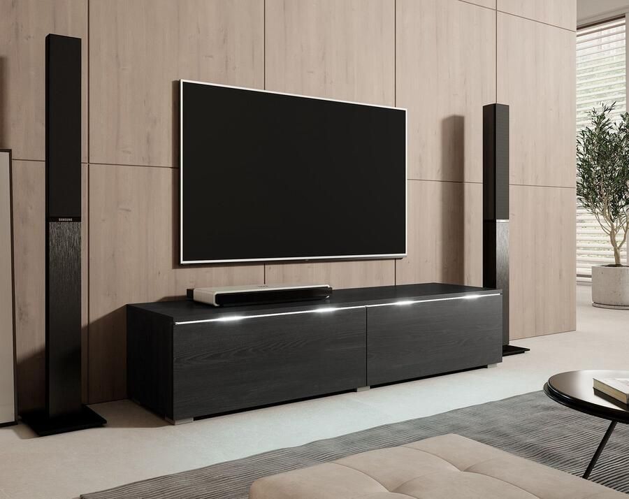 MEUBELLA TV-Meubel Dixon Zwart eiken 140 cm - Foto 2