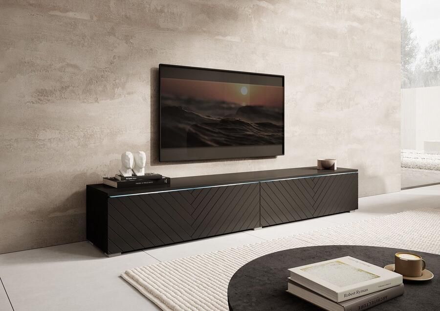 MEUBELLA TV-Meubel Dixon Zwart Visgraat 180 cm - Foto 2