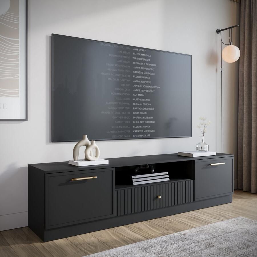 MEUBELLA TV-Meubel Dream Mat zwart 180 cm
