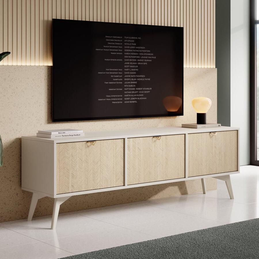 MEUBELLA TV-Meubel Essence Beige Licht eiken 158 cm