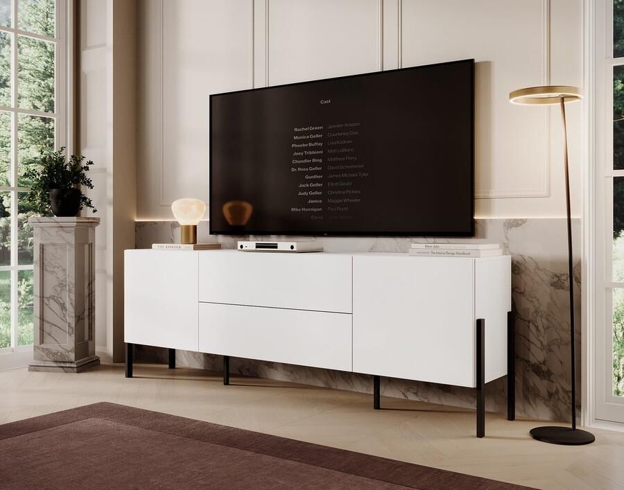 MEUBELLA TV-Meubel Jordy Wit 204 cm Met lades