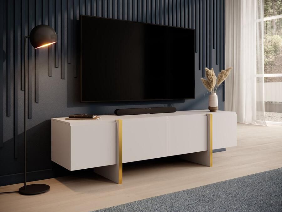 MEUBELLA TV-Meubel Kelton Beige Goud 180 cm