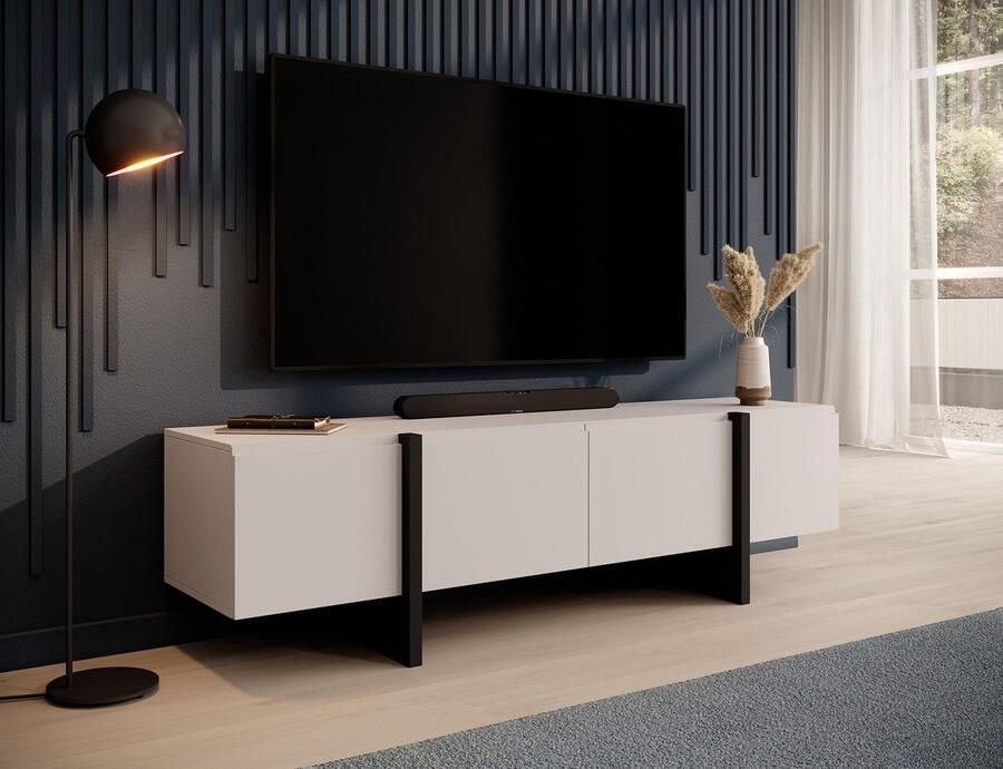 MEUBELLA TV-Meubel Kelton Beige Zwart 180 cm