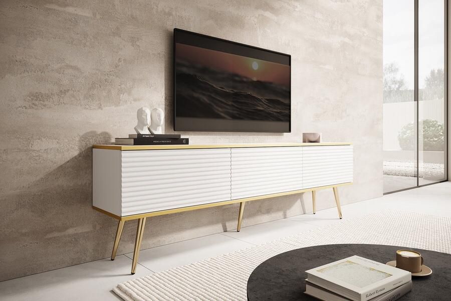 MEUBELLA TV-Meubel Orleans 2 Wit 175 cm Staand