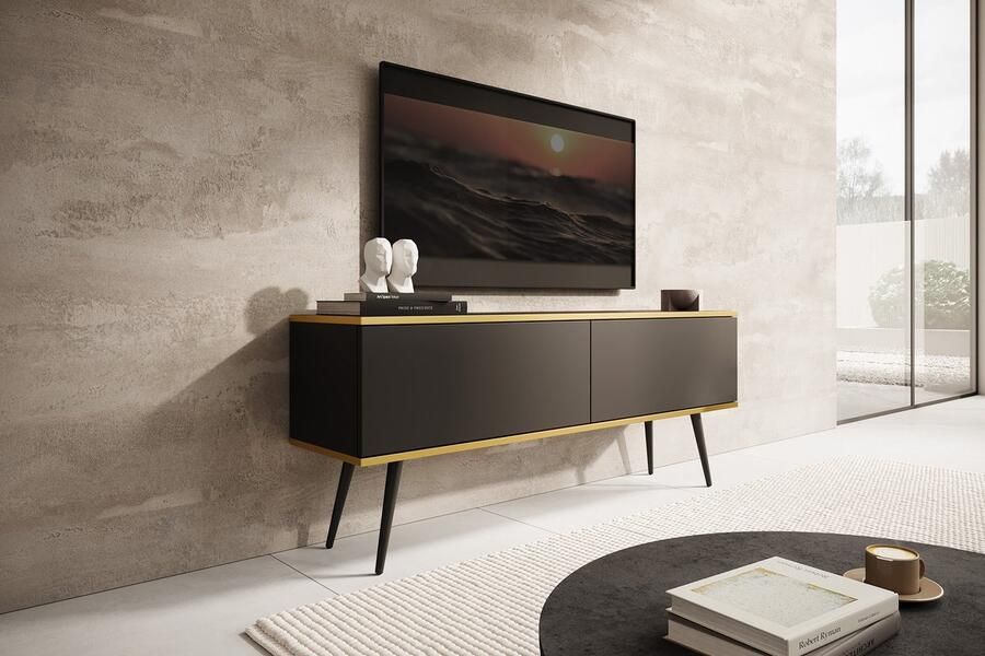 MEUBELLA TV-Meubel Orleans Zwart 135 cm Staand