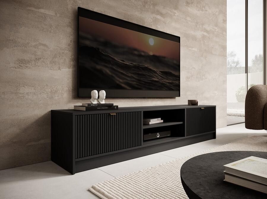 MEUBELLA TV-Meubel Tavares Zwart 180 cm