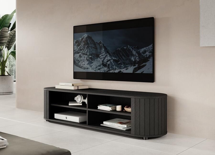 MEUBELLA TV-Meubel Yuki Zwart 156 cm