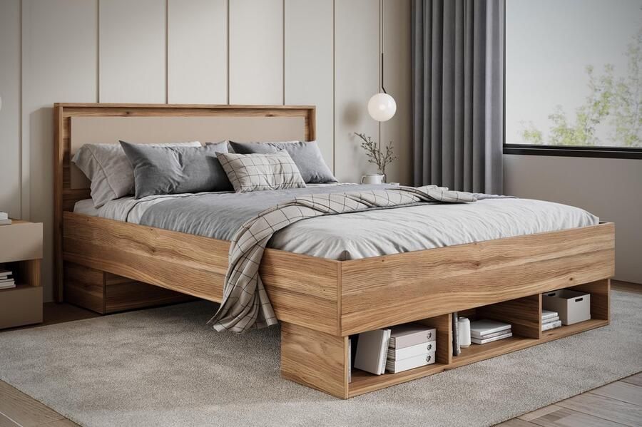 MEUBELLA Tweepersoonsbed Innocent Eiken 160x200 cm