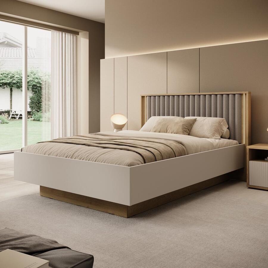 MEUBELLA Tweepersoonsbed Riggs Beige 140x200 cm