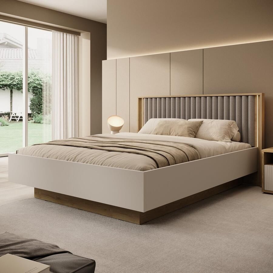 MEUBELLA Tweepersoonsbed Riggs Beige 160x200 cm
