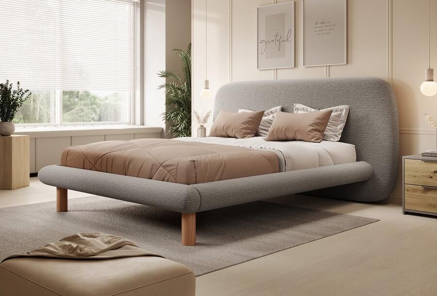 MEUBELLA Tweepersoonsbed Udex Grijs 160x200 cm