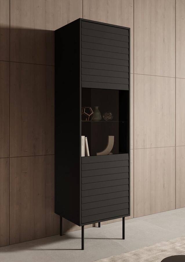 Meubella Vitrinekast Cordoba Zwart 53 cm