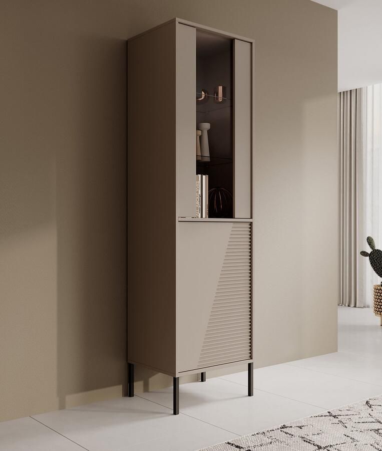 MEUBELLA Vitrinekast Davey Beige 55 cm