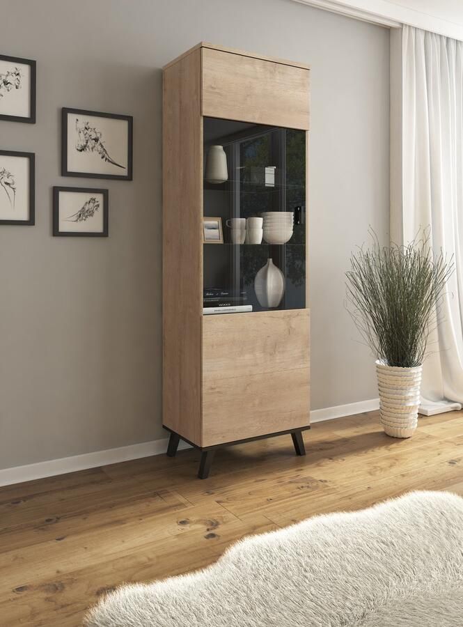 MEUBELLA Vitrinekast Jenny Eiken Zwart 61 cm - Foto 2