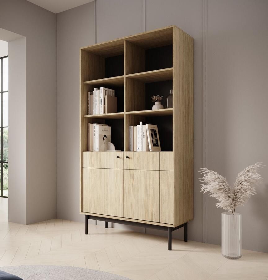 Meubella Vitrinekast Jules 2 Eiken 104 cm