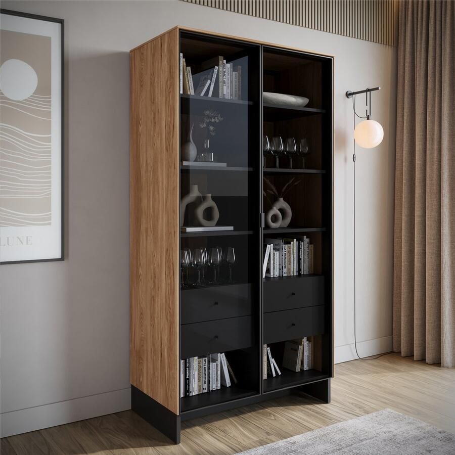 MEUBELLA Vitrinekast Nigel Eiken 92 cm