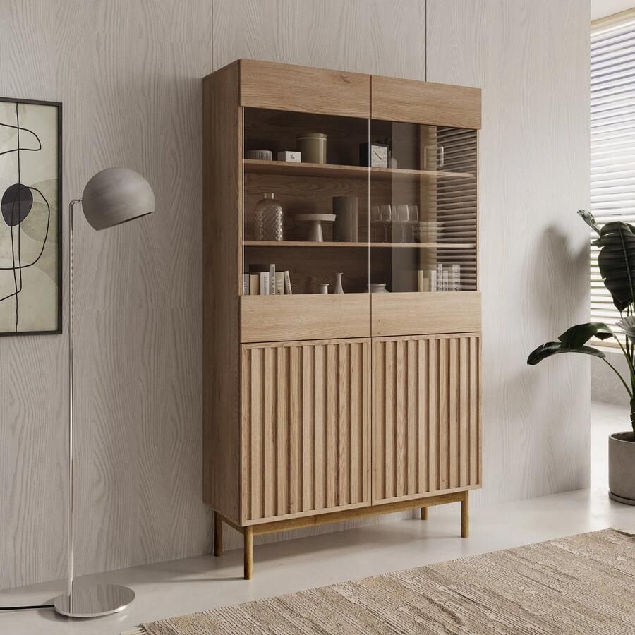 MEUBELLA Vitrinekast Storm Eiken 106 cm