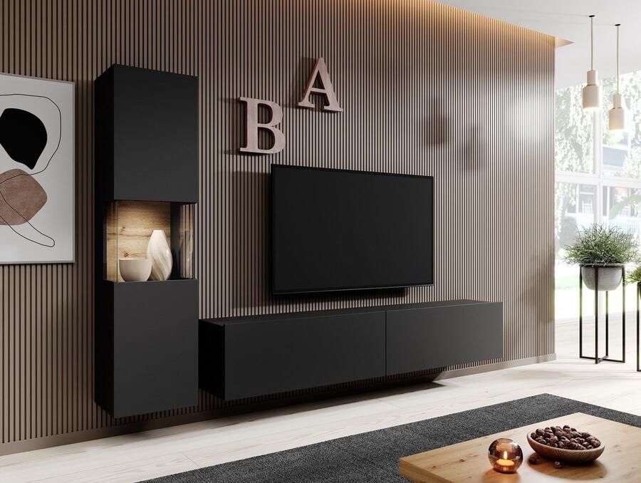 MEUBELLA Wandmeubel Asilento 1 Mat zwart - Foto 2