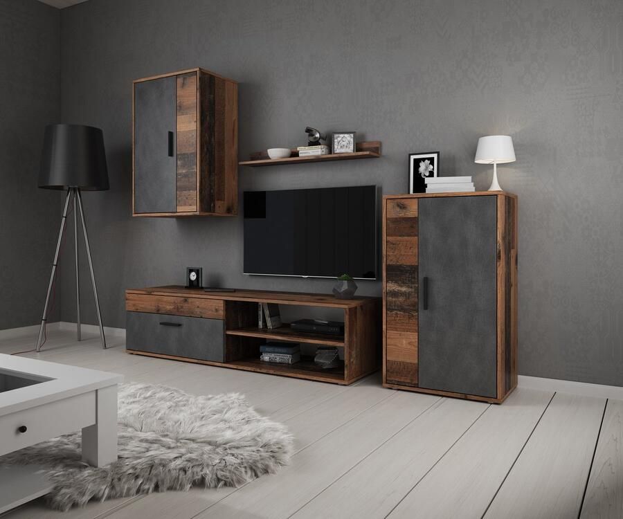 MEUBELLA Wandmeubel Bellini Donker Old Wood Grijs - Foto 2