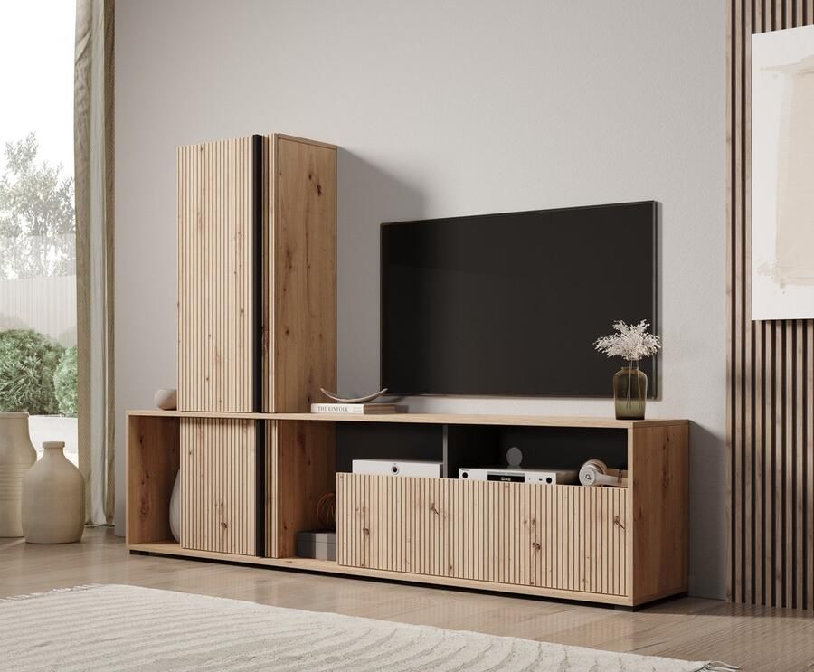 MEUBELLA Wandmeubel Croft Eiken 196 cm