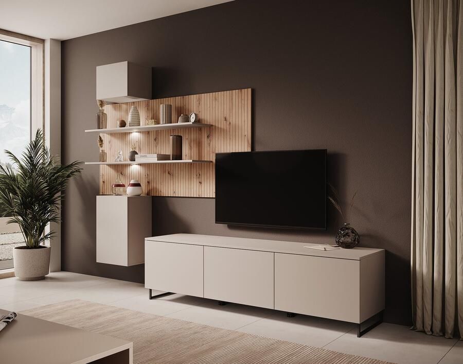 MEUBELLA Wandmeubel Gamble 3 Beige Eiken