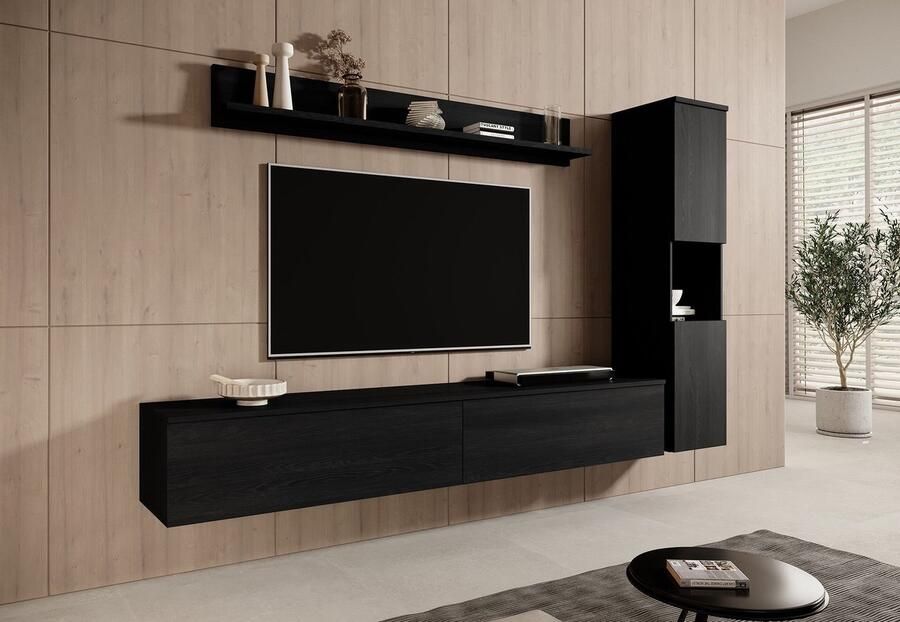 MEUBELLA Wandmeubel Pure Zwart Eiken - Foto 2