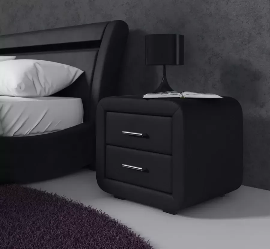 Meubella Nachtkastje Block Zwart