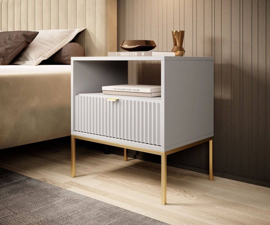 Meubella Nachtkastje Navil 2 Wit 54 cm - Foto 2