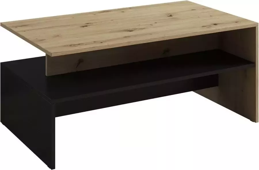 MEUBELLA Salontafel Bolivar Zwart Eiken 100 cm