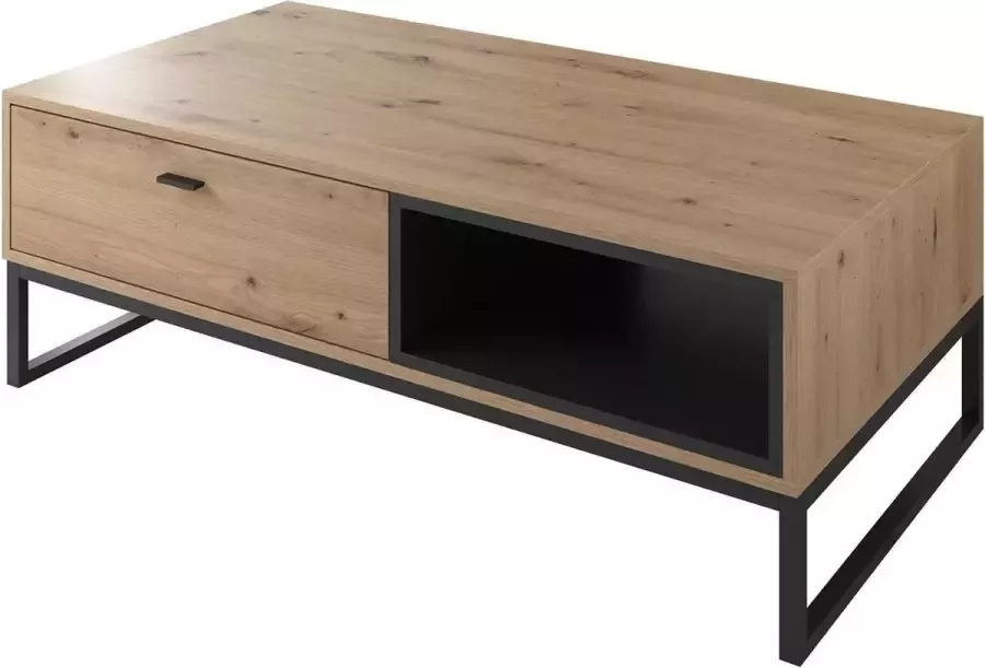 MEUBELLA Salontafel Ozzy Eiken Zwart 120 cm