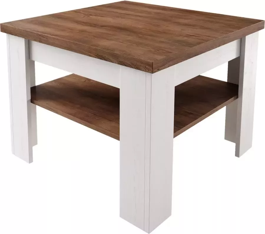 MEUBELLA Salontafel Parello Wit Eiken 70x70x53 cm - Foto 1