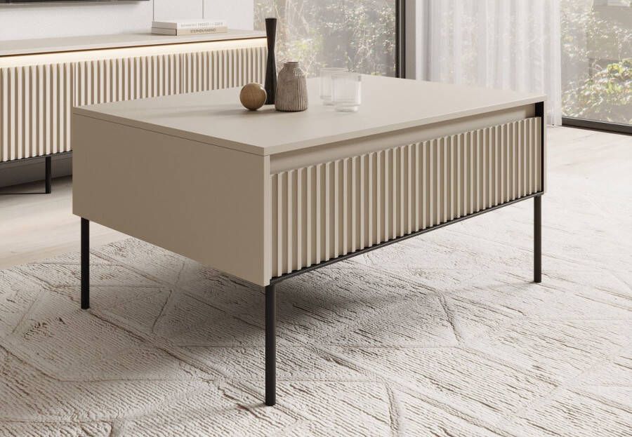 Meubella Salontafel Timoteo Beige 100 cm - Foto 2