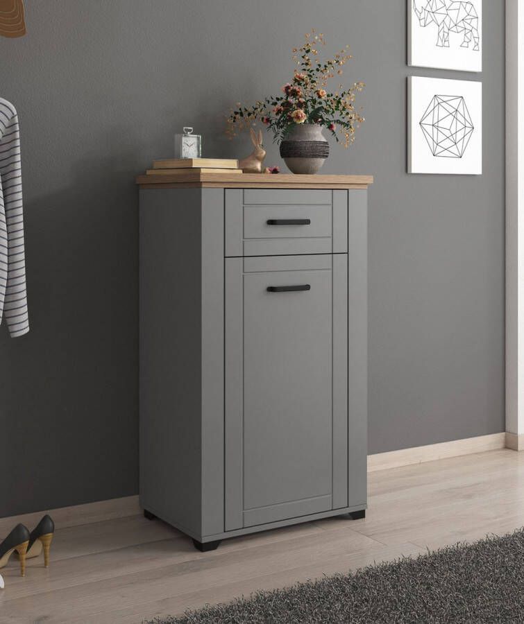 MEUBELLA Schoenenkast Vernon Grijs Eiken 60 5 cm
