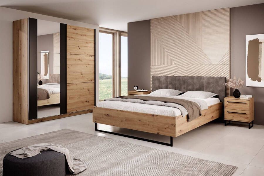 MEUBELLA Slaapkamer Saturn Eiken Zwart 160 Klein
