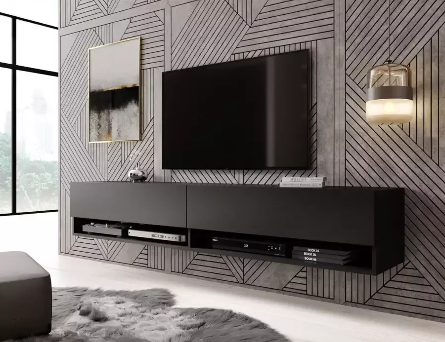 Meubella TV-Meubel Asino Mat Zwart 180 cm - Foto 2