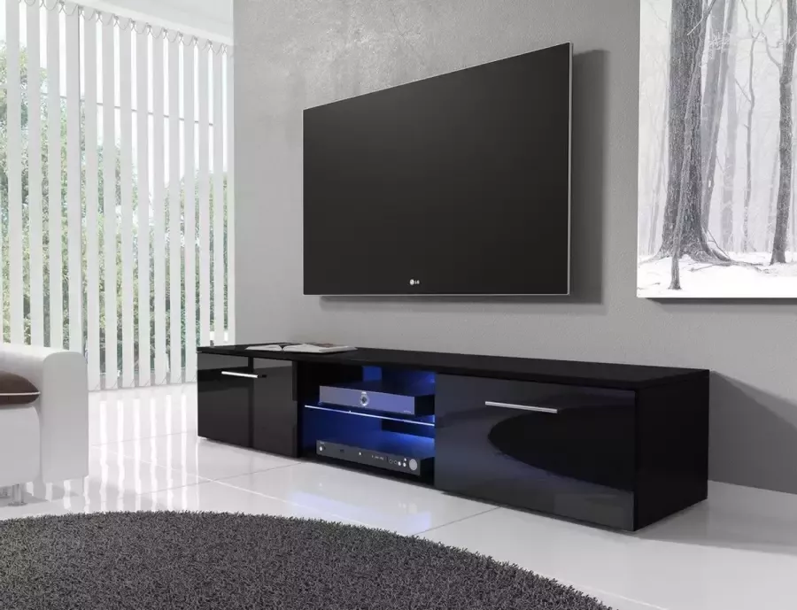 MEUBELLA TV-meubel Basura I LED Zwart 160 cm ACTIE - Foto 2
