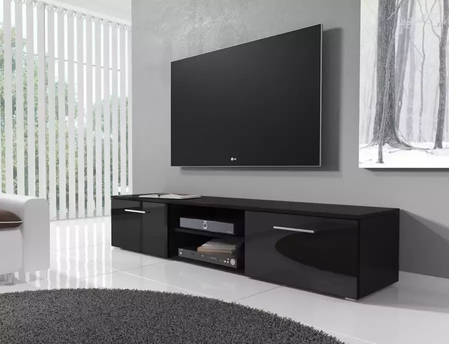MEUBELLA TV-meubel Basura I Zwart 160 cm ACTIE
