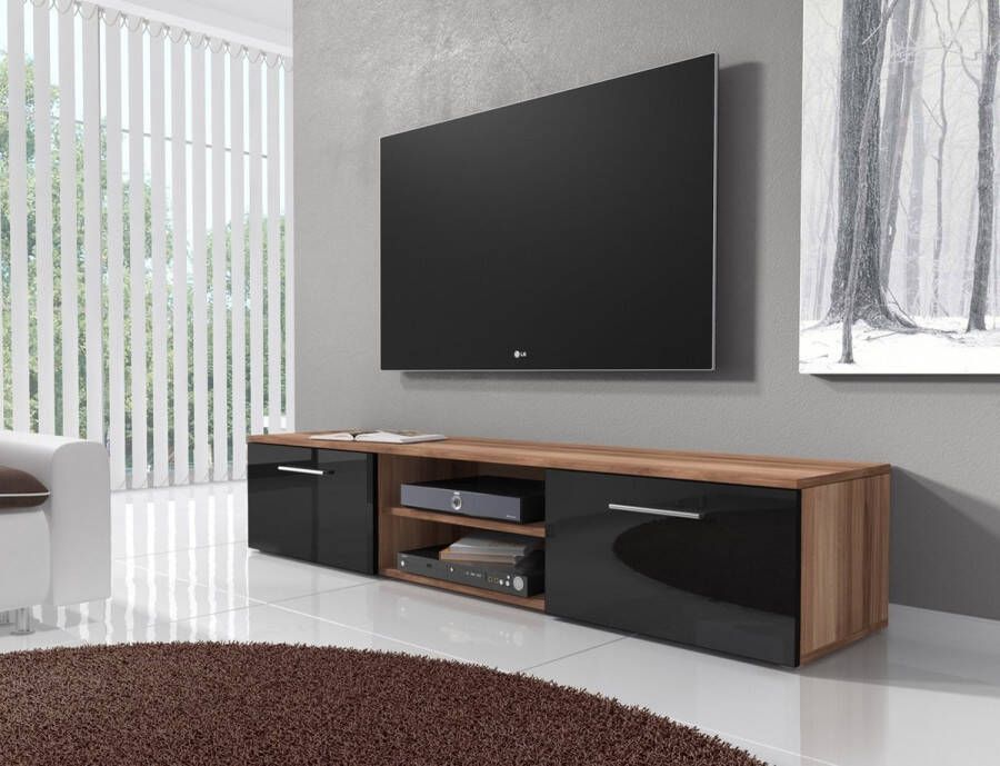 MEUBELLA TV-Meubel Basura I Zwart Eiken 160 cm ACTIE