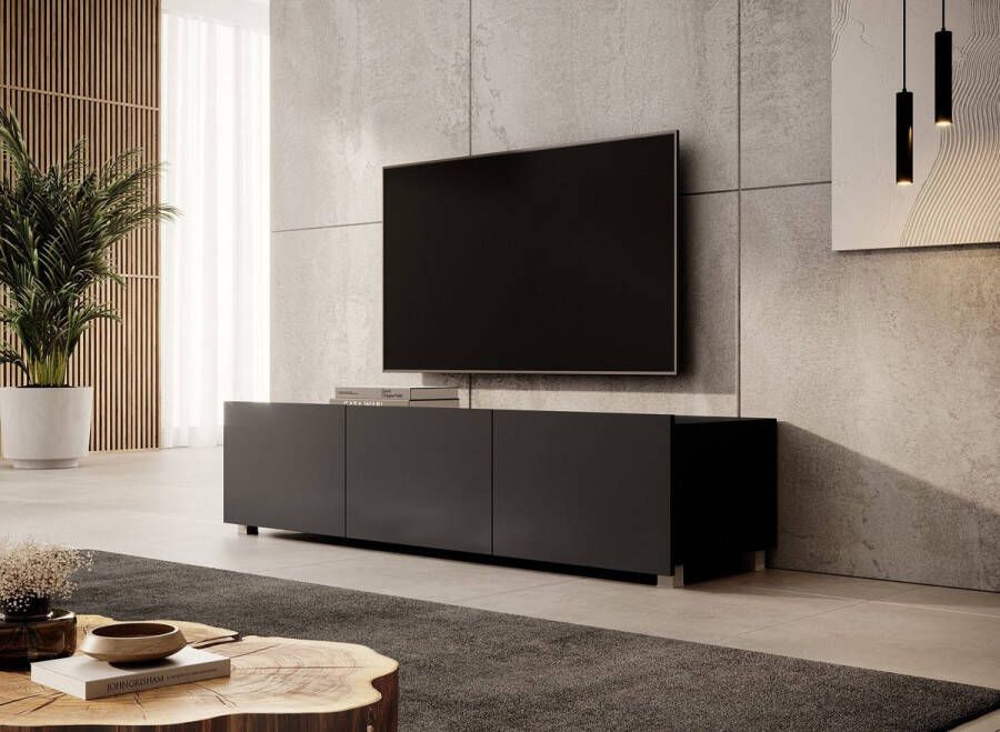 Meubella TV-Meubel Calabas Mat Zwart 150 cm - Foto 2