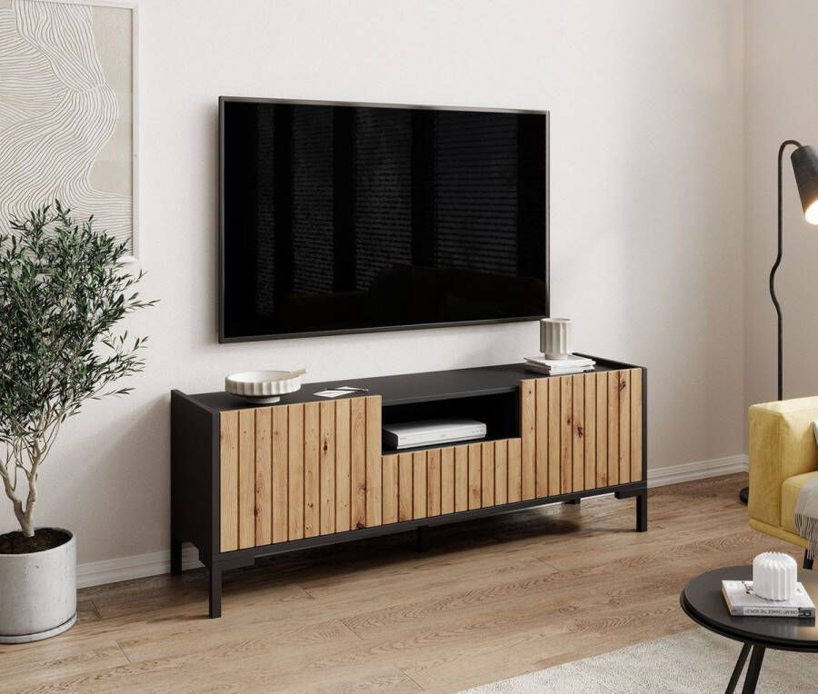 Meubella TV-Meubel Lemon Zwart Eiken 150 cm - Foto 2