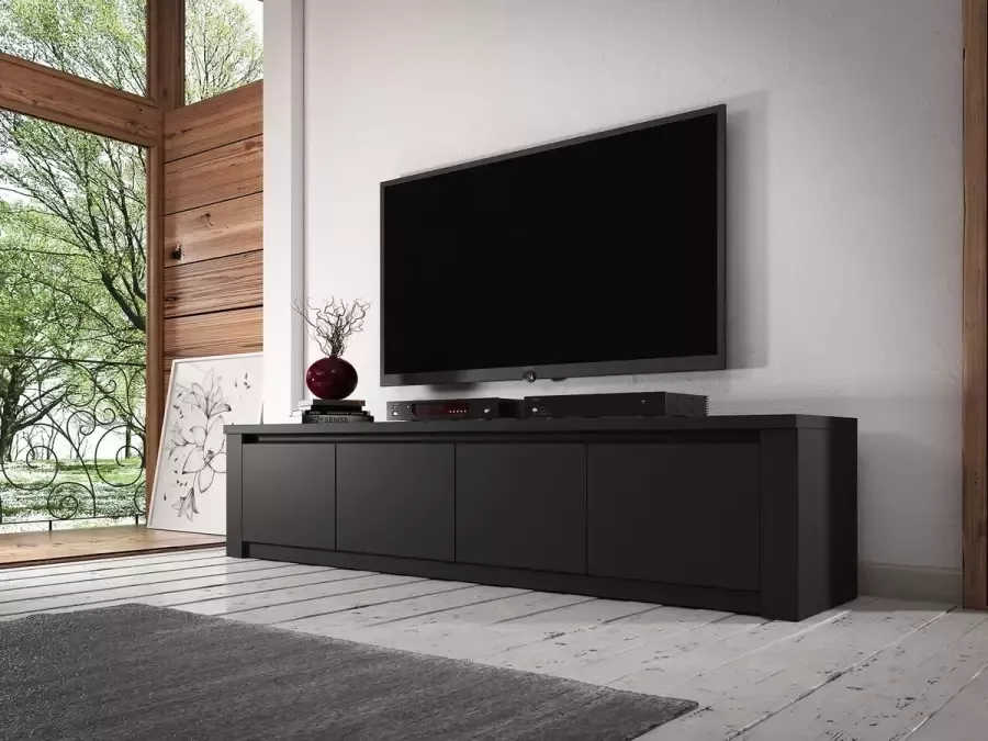 Meubella TV-Meubel Monaco Mat Zwart 4 deuren 170 cm - Foto 2