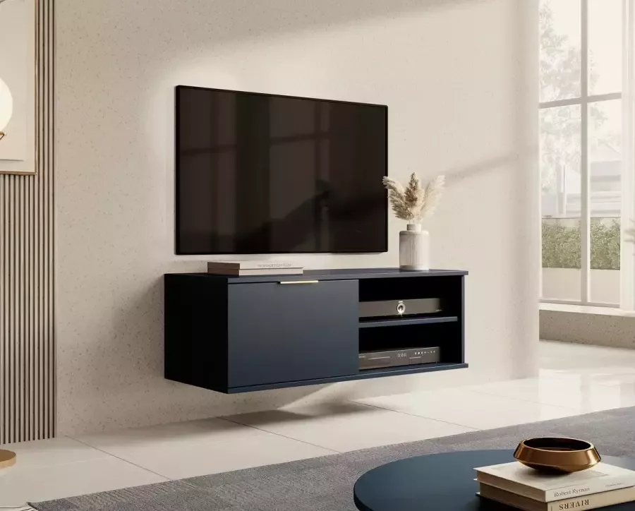 MEUBELLA TV-Meubel Ponchi 2 Blauw 100 cm