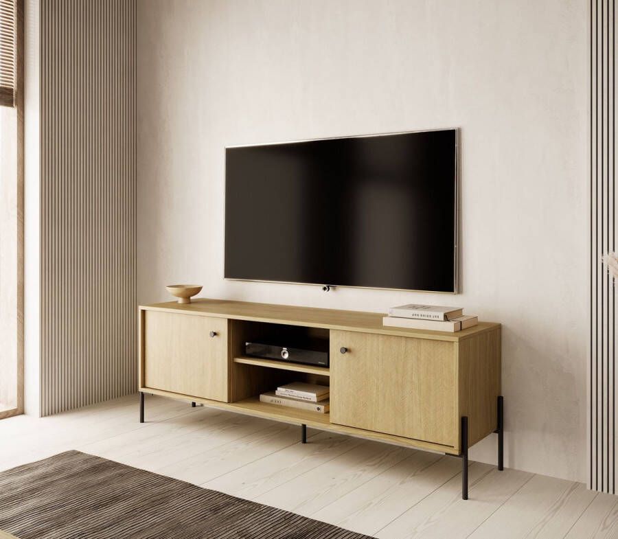 Meubella TV-Meubel Solid Eiken 157 cm - Foto 2